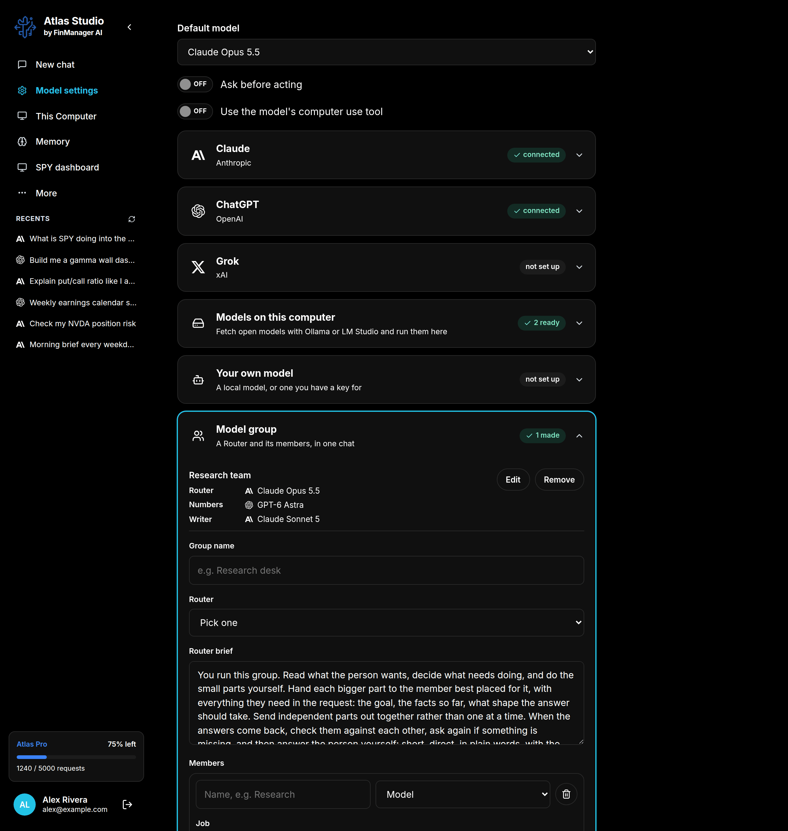 Making a model group: a name, a Router and its members