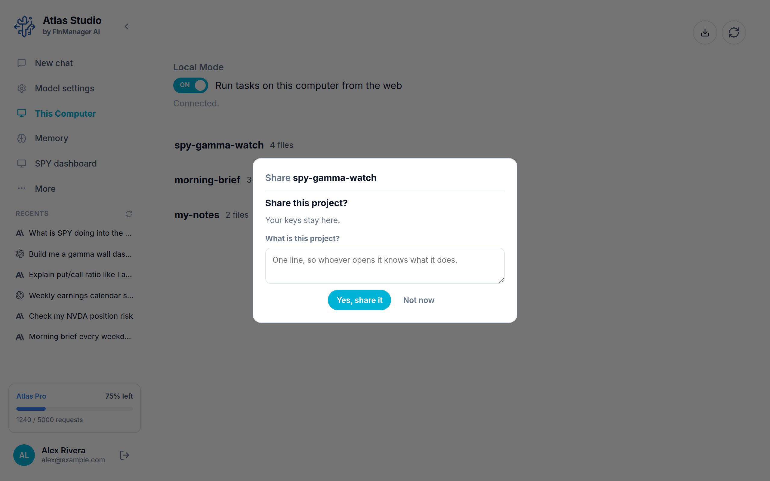 Sharing a project